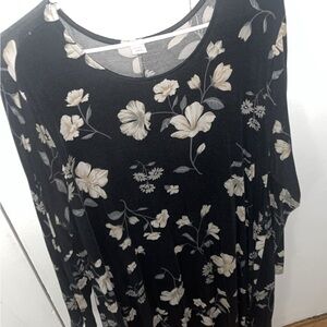 Floral Black and Cream Dress